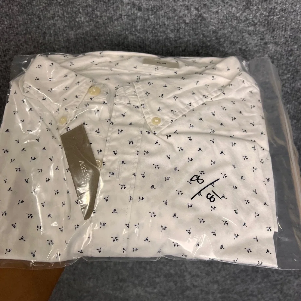 NEW $79 J. Crew Secret Wash Shirt Mens XL White NWT Slim Fit Button Down